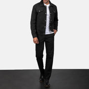 
Stallon Black Suede Jacket - Vue de profil mettant en valeur la coupe de manche ergonomique
