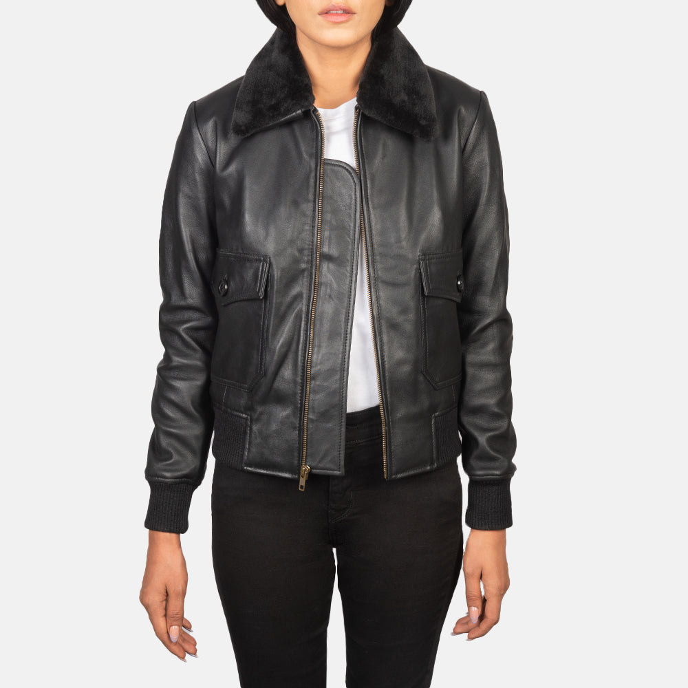 Stella G-1 Blouson Bomber en Cuir pour Femme – Vue produit alternative 1