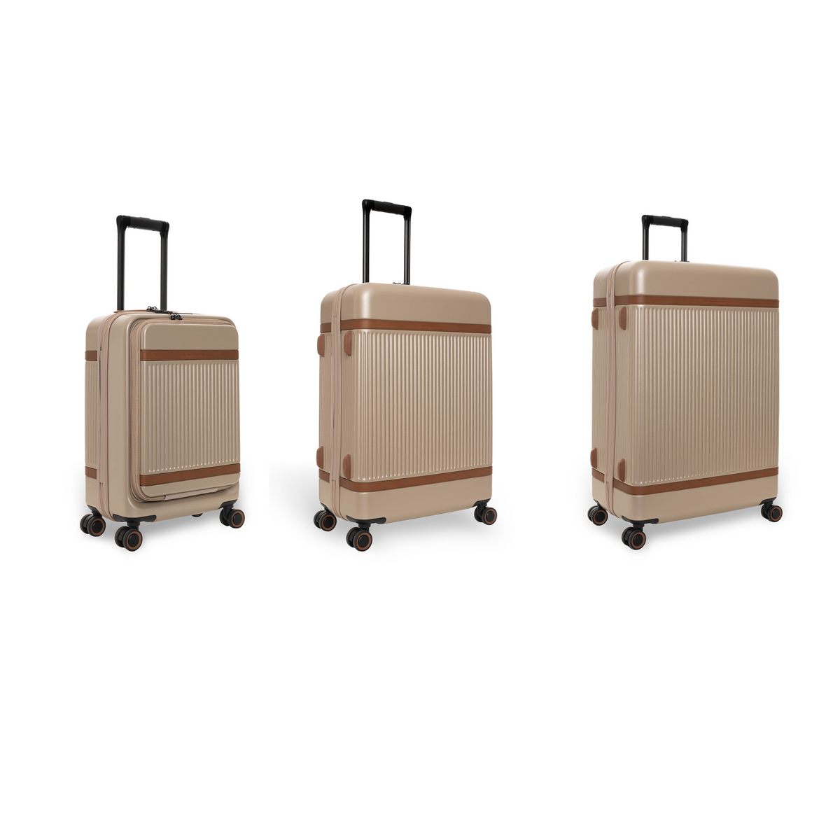 
Hand Luggage Suitcase Front Pocket Zuna en cuir pleine fleur véritable 100% - Vue de face & silhouette ajustée | Acheter en ligne