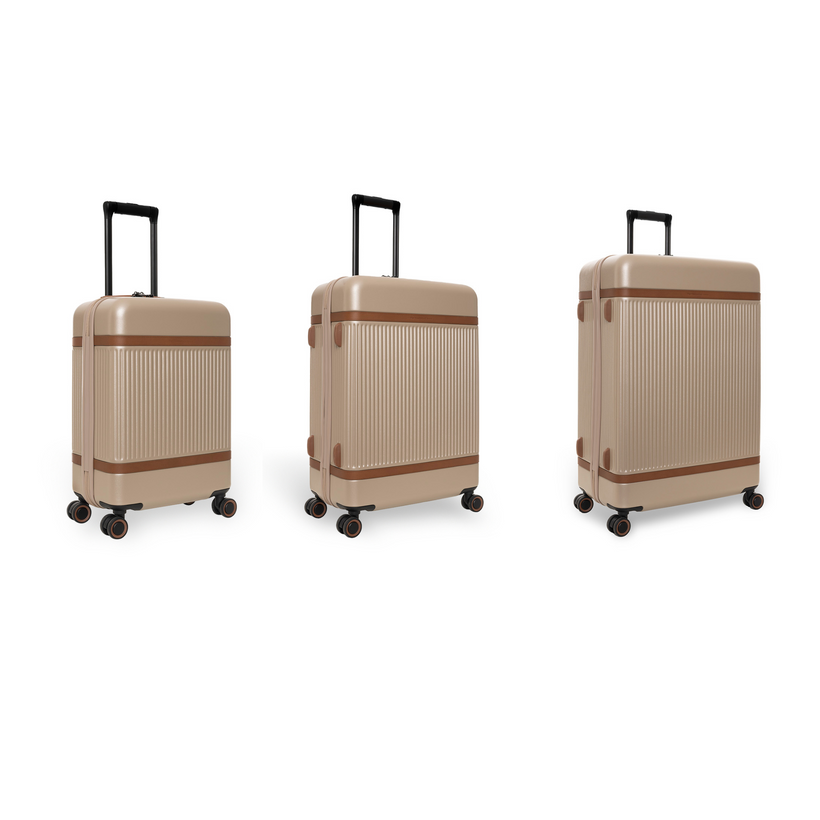 Hand Luggage Suitcase Front Pocket Zuna in Classic 100% Full-Grain Leather - Front Profile View & Tailored Silhouette | Buy Online