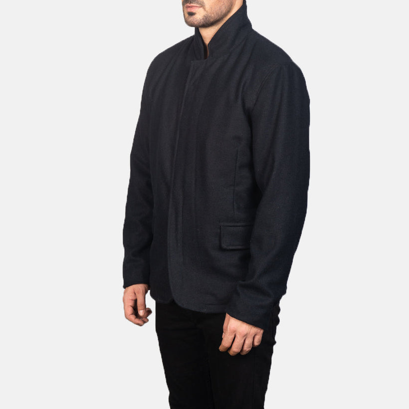 Thomas Noir Wool Veste en Cuir pour Homme