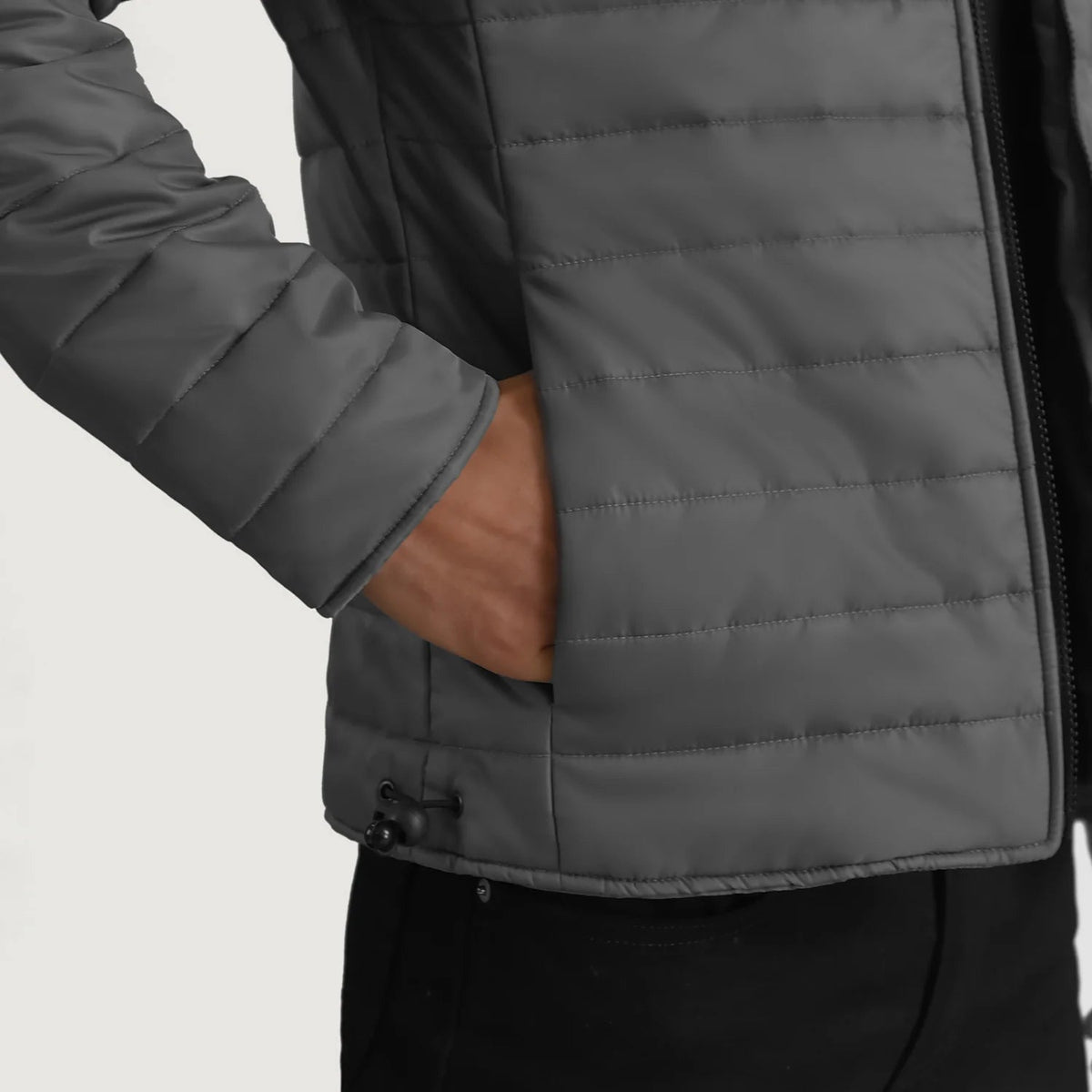 
Vue intérieure Showing Quilted Viscose Lining & Deux poches intérieures fonctionnelles