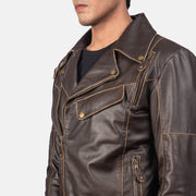 Vincent Noir Veste Motard en Cuir pour Homme – Vue produit alternative 6