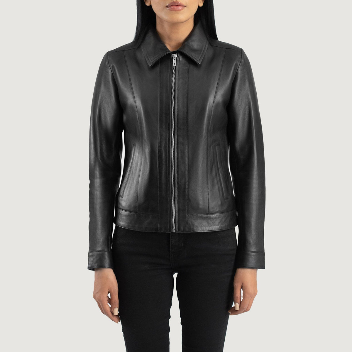 
Vixen Classic Collar Veste en Cuir pour Femme – alternate product view 4