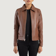 
Vixen Classic Collar Veste en Cuir pour Femme – alternate product view 1