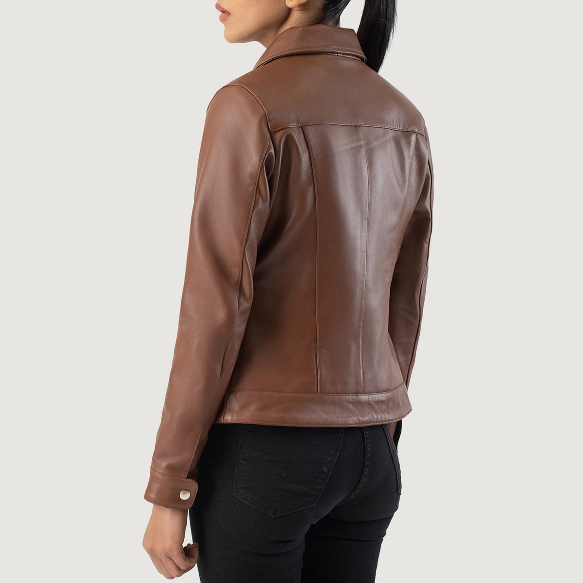 
Vixen Classic Collar Veste en Cuir pour Femme – alternate product view 5