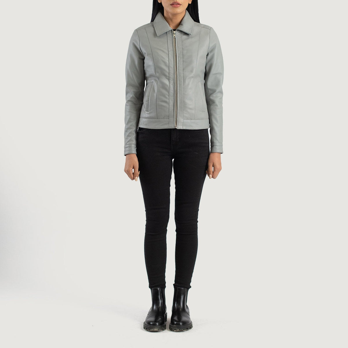
Vixen Classic Collar Veste en Cuir pour Femme – alternate product view 3