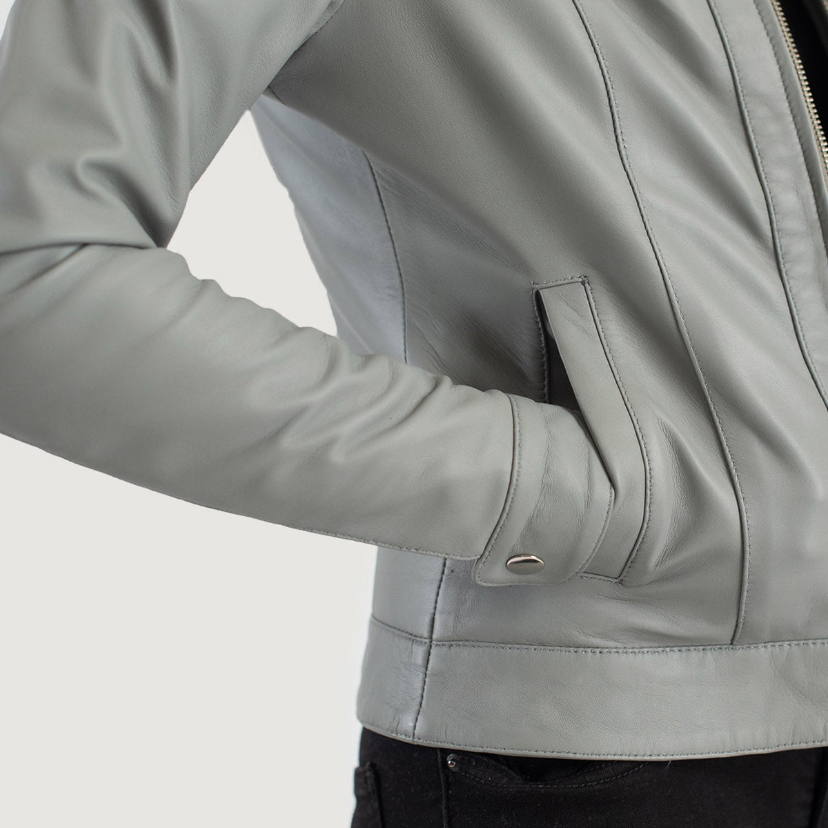 
Vixen Classic Collar Veste en Cuir pour Femme – alternate product view 6