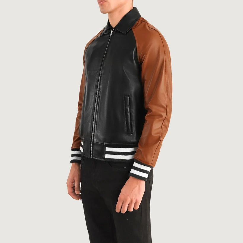 Walton Varsity Veste en Cuir pour Homme