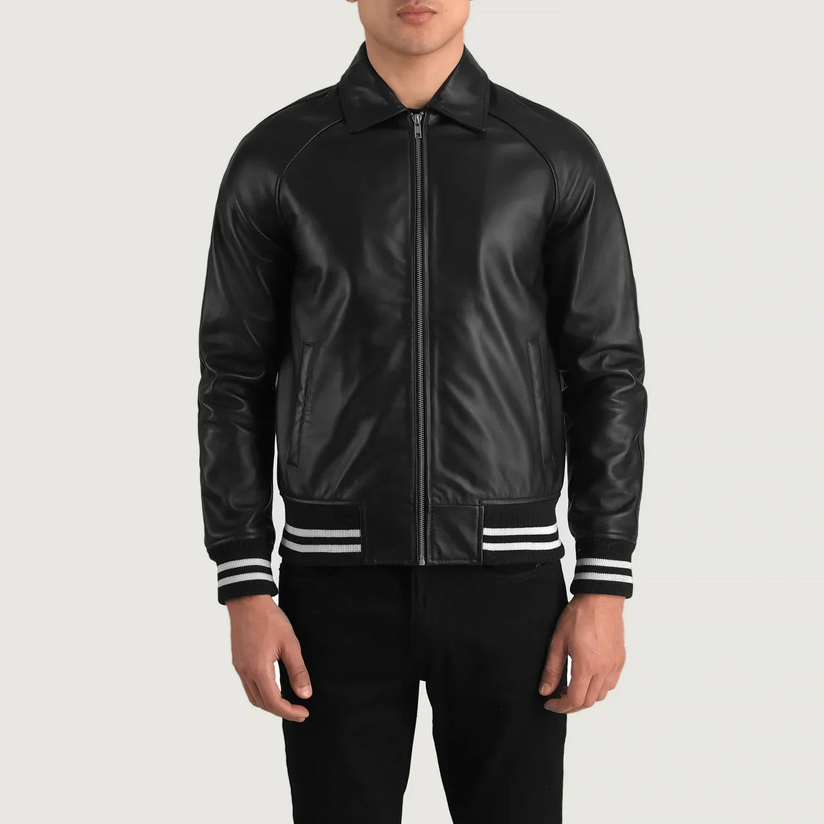Walton Varsity Veste en Cuir pour Homme – Vue produit alternative 4
