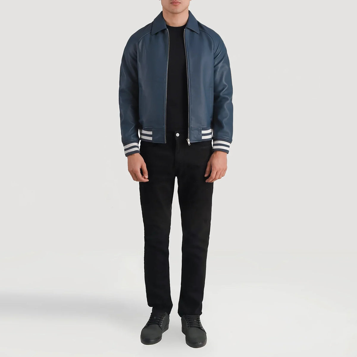 Walton Varsity Veste en Cuir pour Homme – Vue produit alternative 4