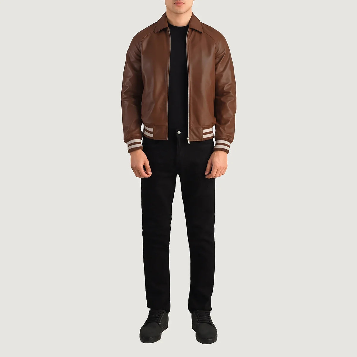 Walton Varsity Veste en Cuir pour Homme – Vue produit alternative 2