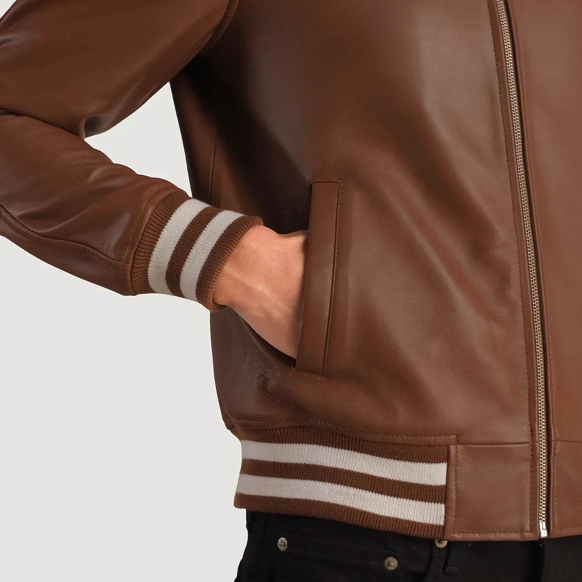 Walton Varsity Veste en Cuir pour Homme – Vue produit alternative 6