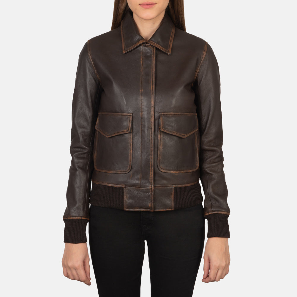 Westa A-2 Blouson Bomber en Cuir pour Femme – Vue produit alternative 5