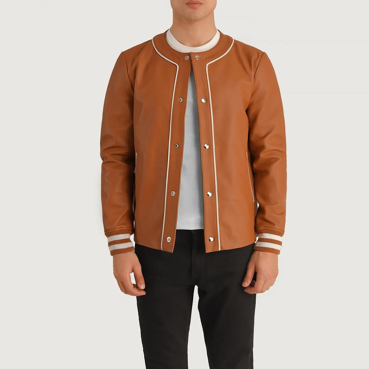 Willis Varsity Veste en Cuir pour Homme – Vue produit alternative 1