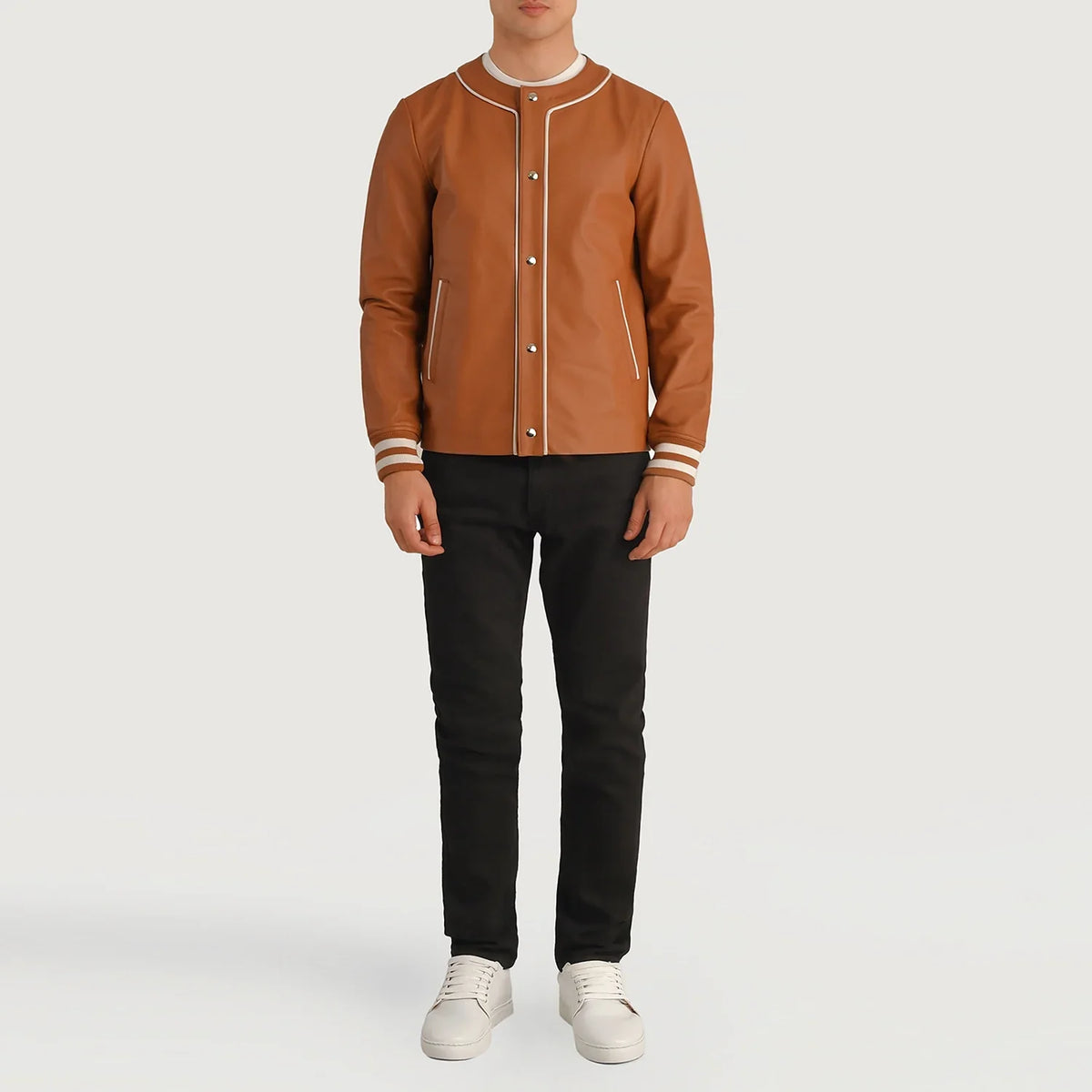 Willis Varsity Veste en Cuir pour Homme – Vue produit alternative 3