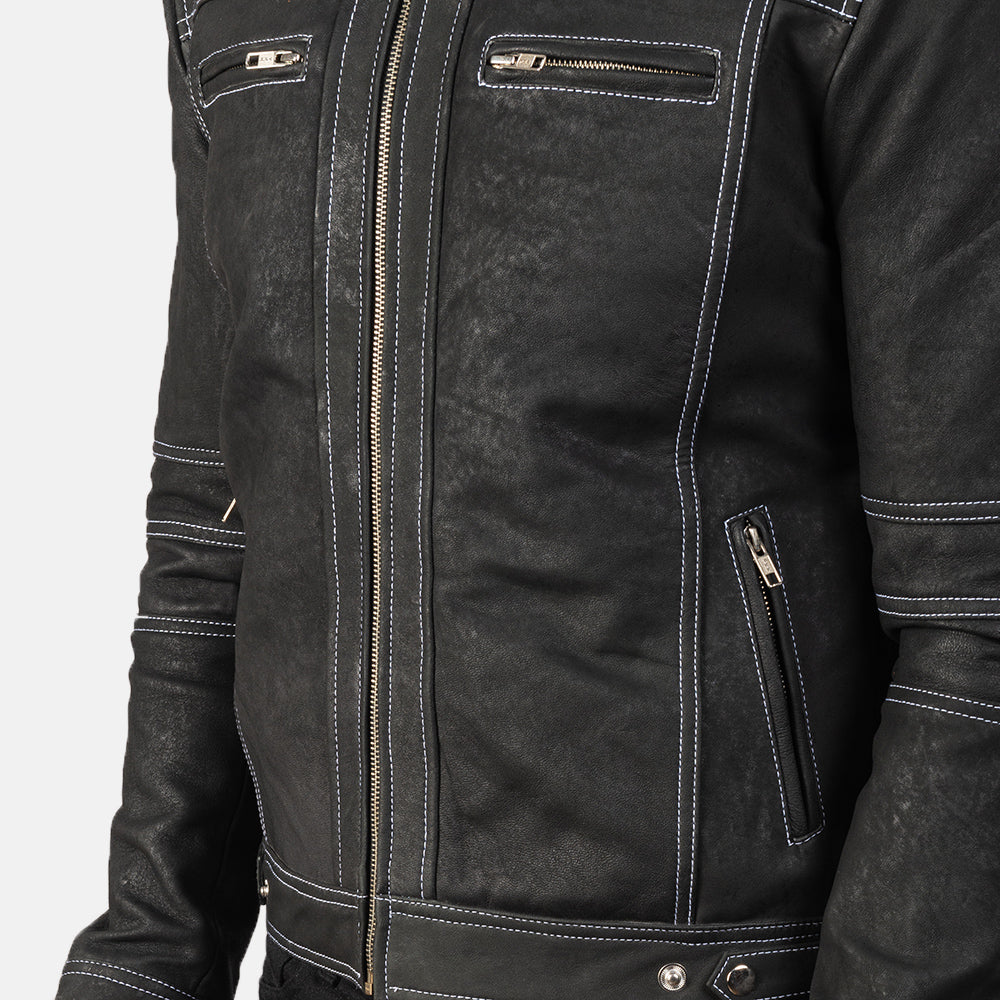 Youngster Veste Motard en Cuir pour Homme – Vue produit alternative 6