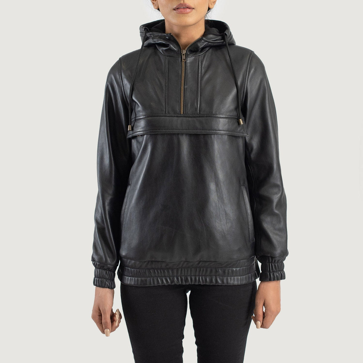 Zest Hooded Pullover Veste en Cuir pour Femme – Vue produit alternative 1